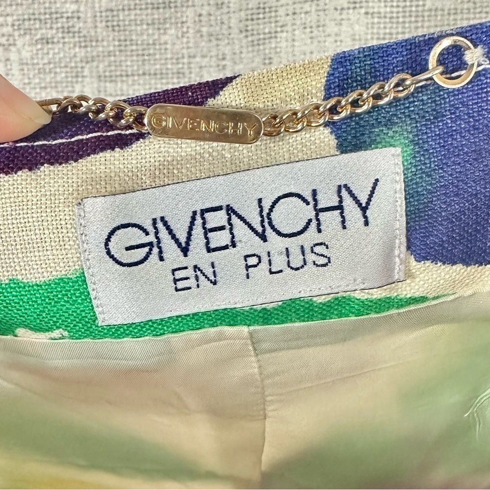Vintage Givenchy en plus floral watercolor linen blazer - Picture 2 of 10